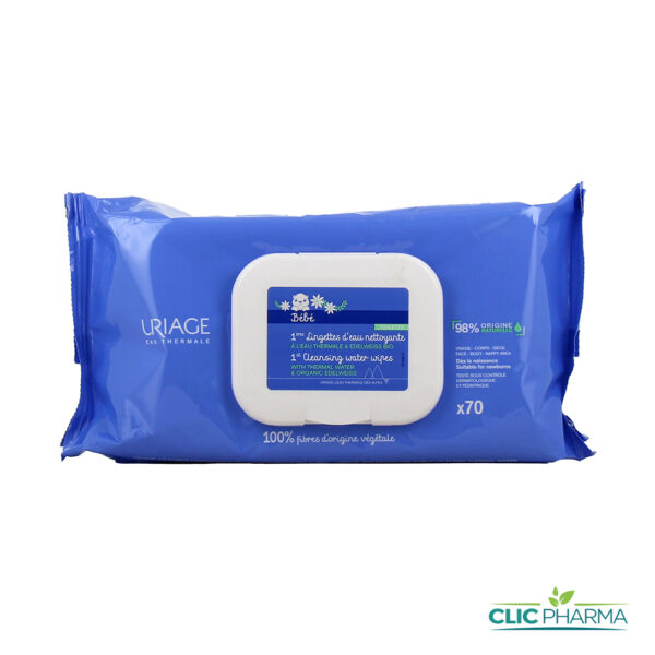 URIAGE BEBE 1ERE LINGETTES D'EAU NETTOYANTES (70 LINGETTES)