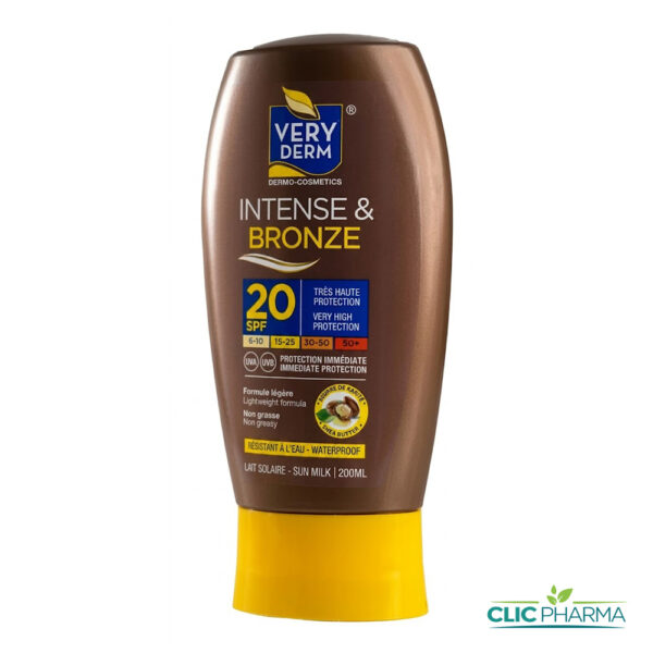 VERYDERM PROTEGE+BRONZE LOTION AUTO-BRONZANTE SOLAIRE SPF20 200ML