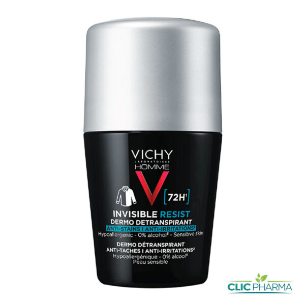 VICHY DEODORANT HOMME INVISIBLE RESIST 72H ROLL-ON 50ML