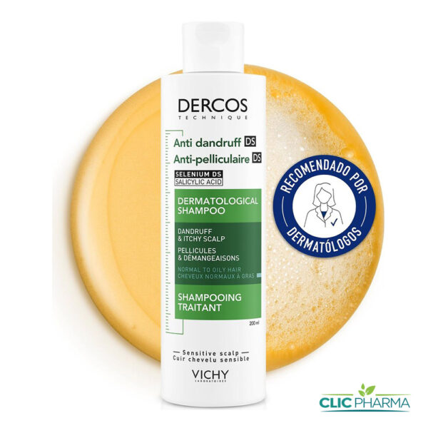 VICHY DERCOS SHAMPOING ANTIPELLICULAIRE DS CHEVEUX NORMAUX A GRAS 200ML