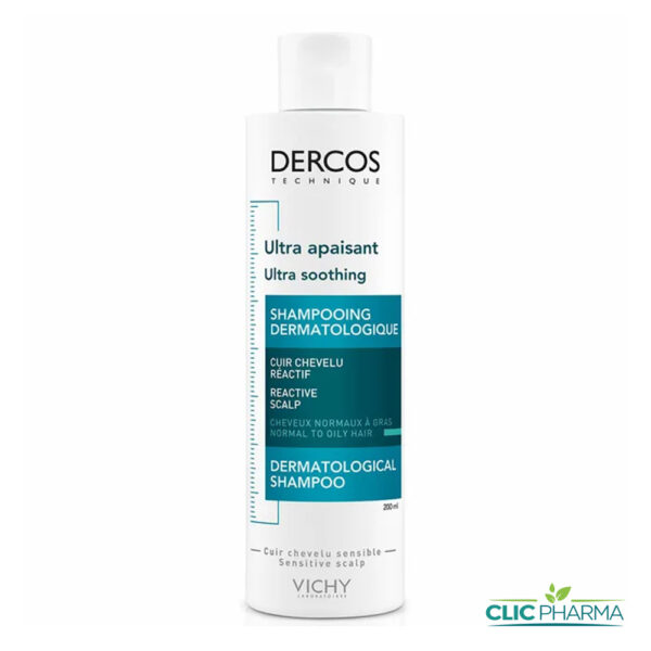 VICHY DERCOS SHAMPOING ULTRA APAISANT CHEVEUX NORMAUX A GRAS 200ML