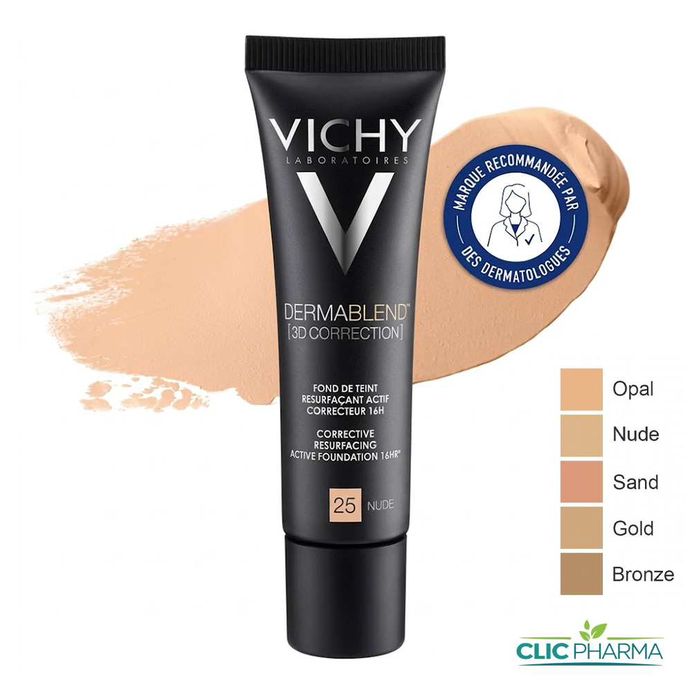 VICHY DERMABLEND FDT SPF25 3D CORRECTION NUDE 25 30ML