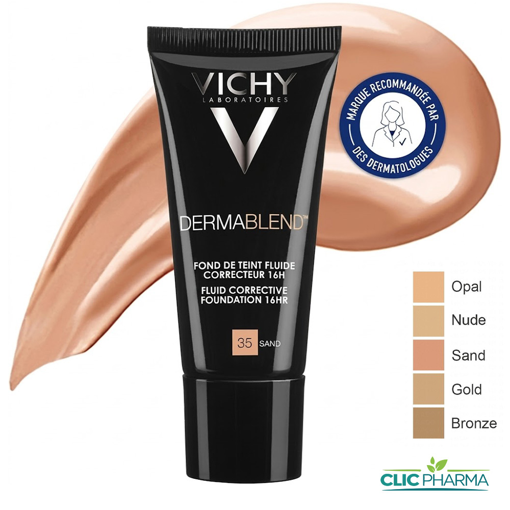 VICHY DERMABLEND FOND DE TEINT FLUIDE SAND 35 SPF28 30 ML