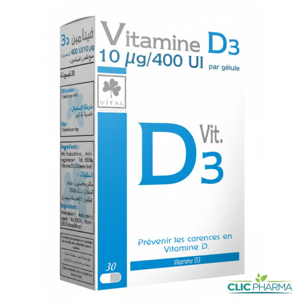 VITAL VITAMINE D3 (30 GELULES)
