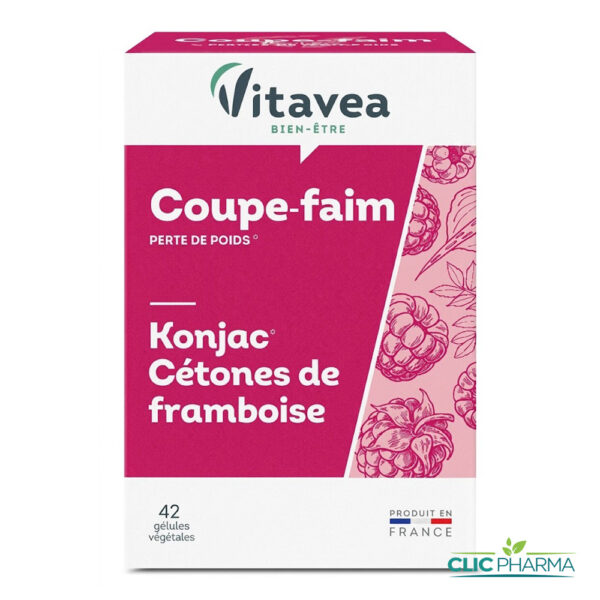 VITAVEA COUPE FAIM KONJAK CETONES DE FRAMBOISE (42 GELULES)