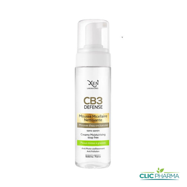 XEN CB3 DEFENSE MOUSSE MICELLAIRE NETTOYANTE PEAUX MIXTES A GRASSES 200ML