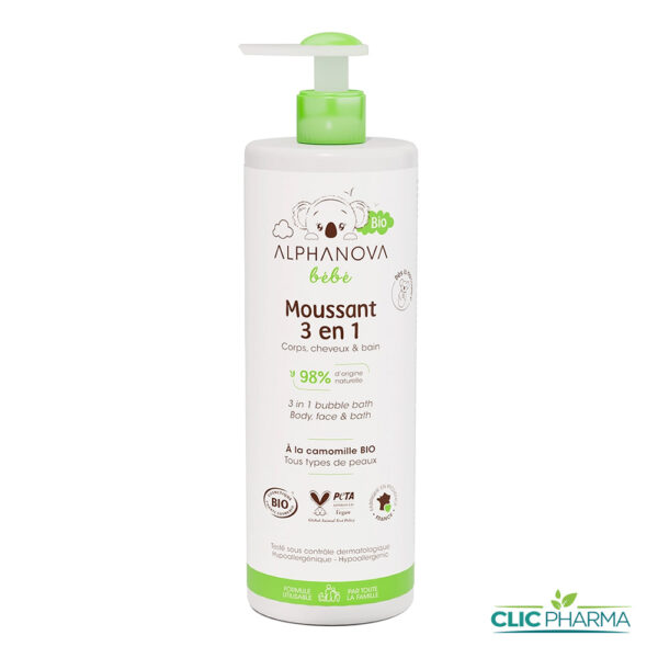 ALPHANOVA BEBE GEL MOUSSANT BIO 3EN1 400ML