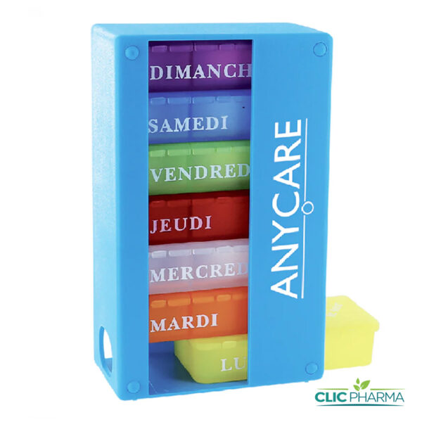 ANYCARE PILULIER SEMAINIER BLEU (FORMAT TOUR)