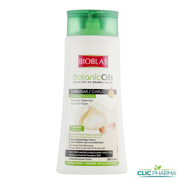 BIOBLAS SHAMPOOING ANTI-CHUTE A L'AIL BLANC 360ML