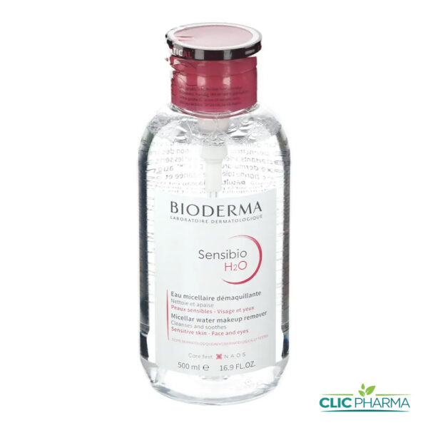 BIODERMA SENSIBIO H2O EAU MICELLAIRE DEMAQUILLANTE POMPE INVERSEE 500ML