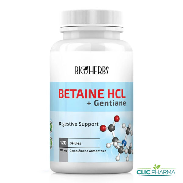 BIOHERBS BETAINE HCL + GENTIANE (120 GELULES)