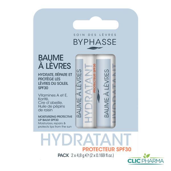 BYPHASSE BAUME A LEVRES HYDRATANT SPF30 (02 PIECES)