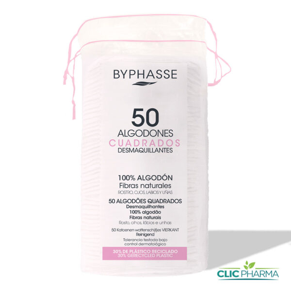 BYPHASSE DISQUES COTON DEMAQUILLANTS (50 DISQUES CARRES)