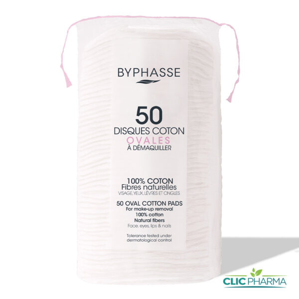 BYPHASSE DISQUES COTON DEMAQUILLANTS (50 DISQUE OVALES)