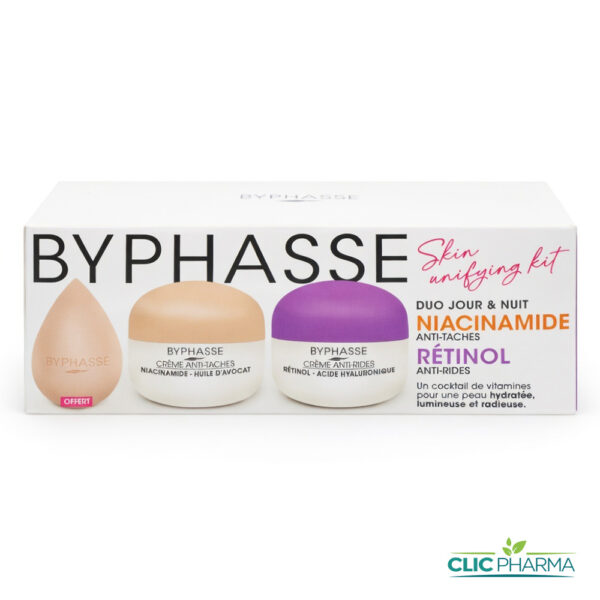 BYPHASSE KIT SKIN UNIFYING CREME NIACINAMIDE 50ML + CREME RETINOL 50ML + BEAUTY BLENDER (OFFERT)