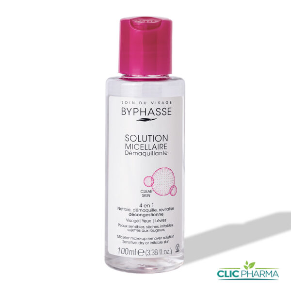 BYPHASSE SOLUTION MICELLAIRE DEMAQUILLANTE 4EN1 100ML