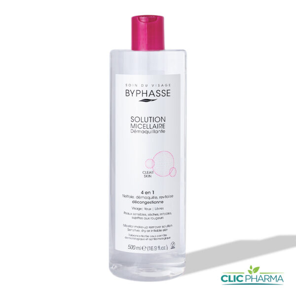 BYPHASSE SOLUTION MICELLAIRE DEMAQUILLANTE 4EN1 500ML