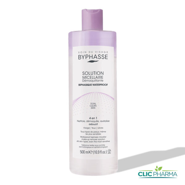 BYPHASSE SOLUTION MICELLAIRE DEMAQUILLANTE 4EN1 WATERPROFF 500ML