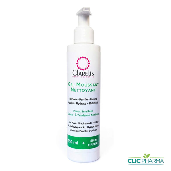 CLARELIS GEL MOUSSE NETTOYANT 150ML + 50ML OFFERT