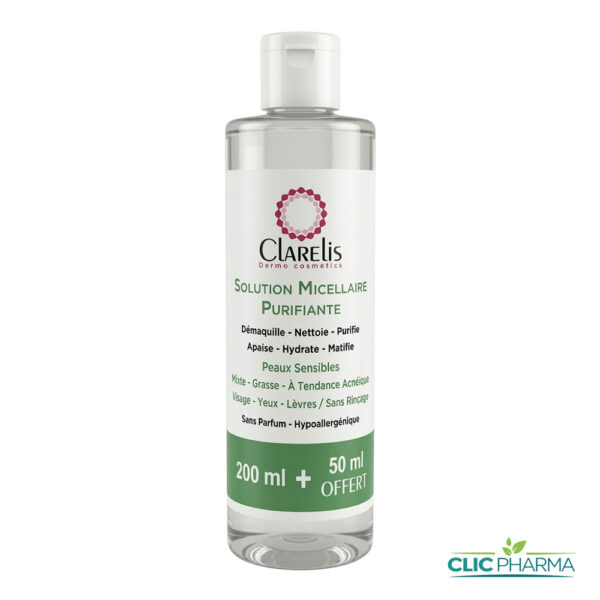 CLARELIS SOLUTION MICELLAIRE TONIFIANTE 200ML + 50ML OFFERT