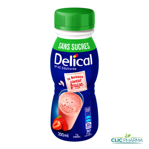 DELICAL BOISSON LACTEE HP HC SANS SUCRE SAVEUR FRAISE 200ML