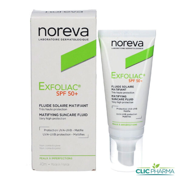 NOREVA EXFOLIAC FLUIDE SOLAIRE MATIFIANT SPF50+ 40ML