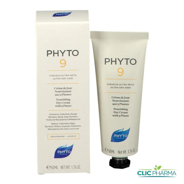 PHYTO 9 CREME JOUR NUTRITION ET BRILLANCE CHEVEUX ULTRA SECS 50ML
