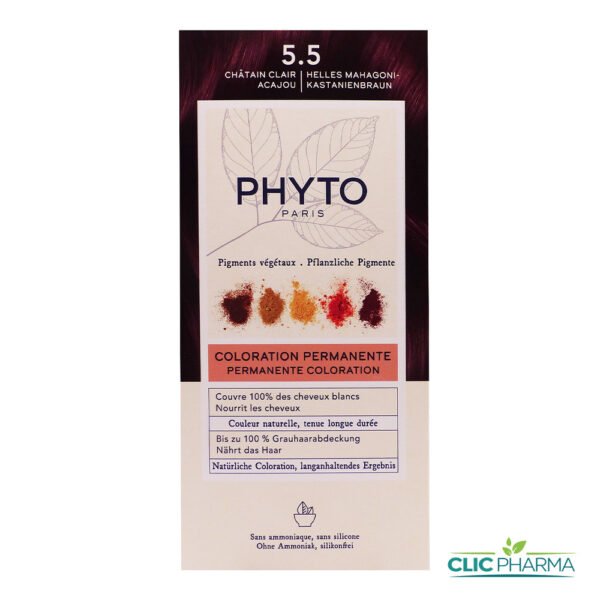 PHYTO COLOR COLORATION PERMANENTE CHATAIN CLAIR ACAJOU (REF: 5.5)