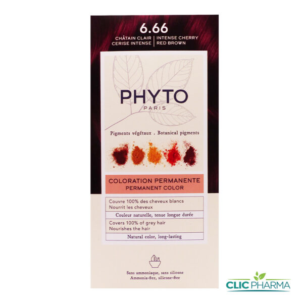 PHYTO COLOR COLORATION PERMANENTE CHATAIN CLAIR CERISE INTENSE (REF: 6.66)