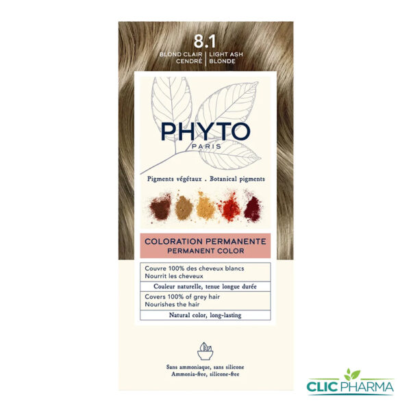 PHYTO COLOR COLORATION PERMANENTE BLOND CLAIR CENDRE (REF: 8.1)