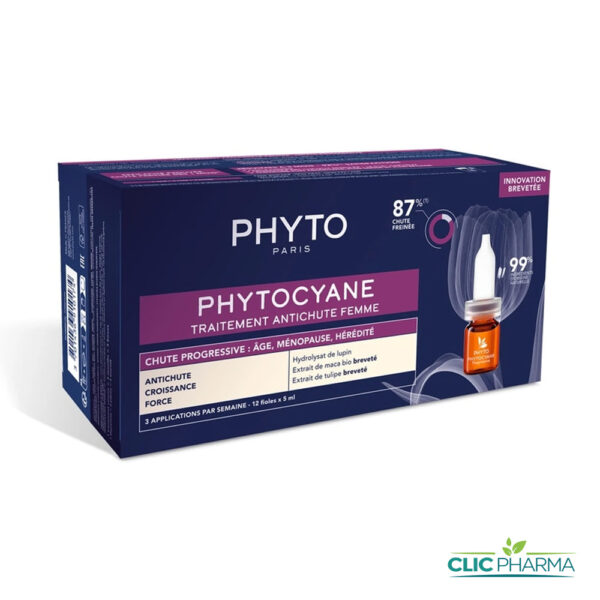 PHYTO PHYTOCYANE TRAITEMENT ANTI-CHUTES PROGRESSIVE FEMME (12 x 5ml)