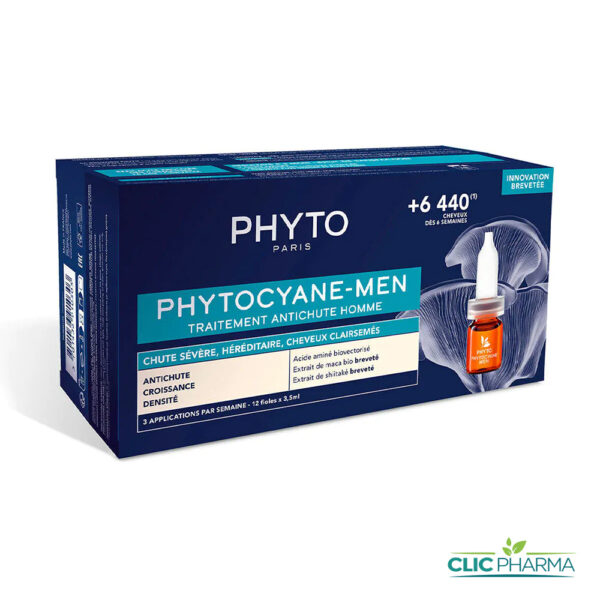PHYTO PHYTOCYANE TRAITEMENT ANTI-CHUTES SEVERES HOMME (12 x 3.5ml)