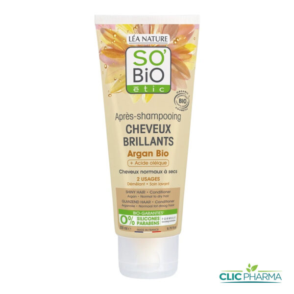 SO BIO APRES-SHAMPOING CHEVEUX BRILLANTS A L'ARGAN BIO 200ML