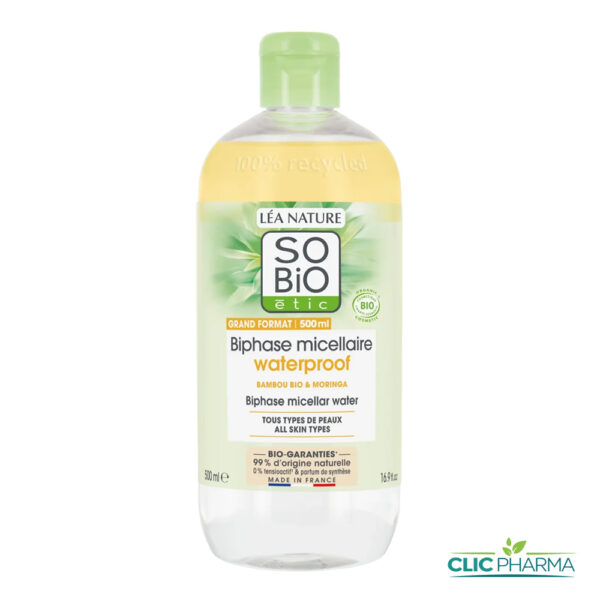 SO BIO EAU MICELLAIRE BIPHASE WATERPROOF 500ML