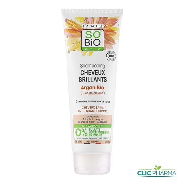 SO BIO SHAMPOING CHEVEUX BRILLANTS A L'ARGAN 250ML