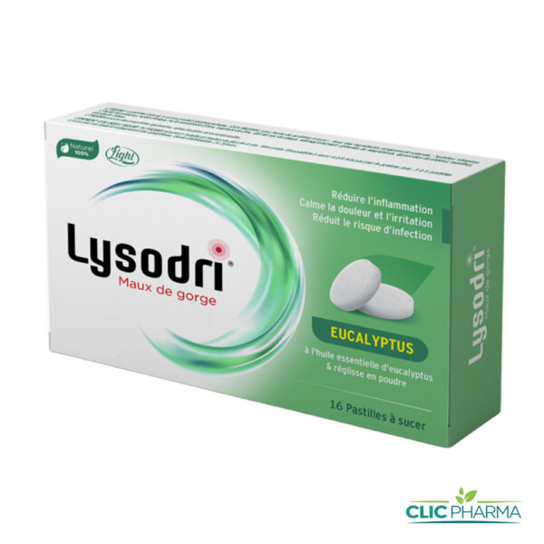 LYSODRI MAUX DE GORGE GOUT EUCALYPTUS (16 PASTILLES)
