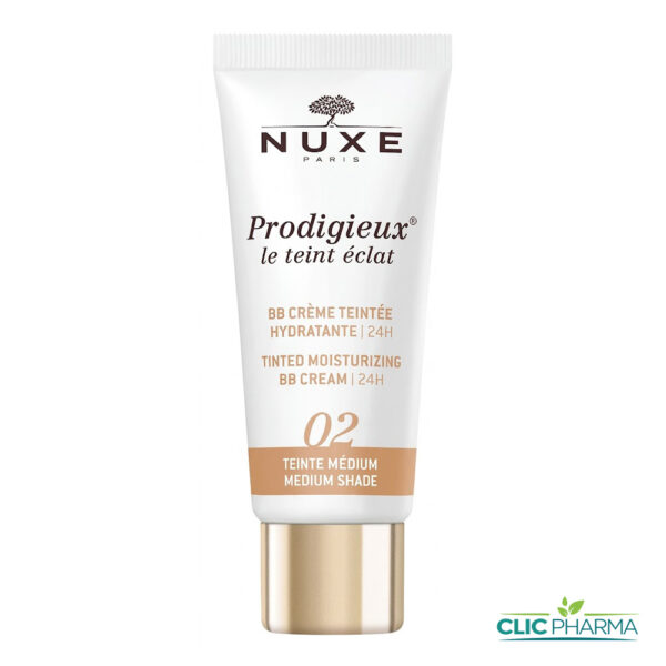 NUXE PRODIGIEUX CREME TEINTEE HYDRRATANTE 24H TEINTE 02 MEDIUM 30ML