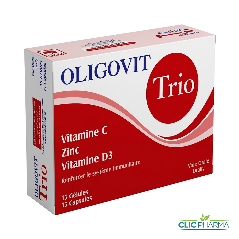 OLIGOVIT TRIO VIT C ZINC VIT D3 GELULES B 15