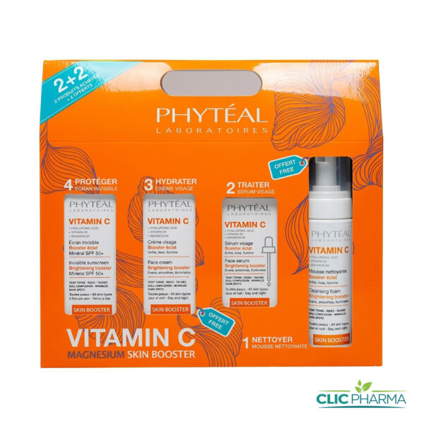 PHYTEAL COFFRET VITAMINE C (SERUM + ECRAN INVISIBLE + (CREME + MOUSSE OFFERTS))