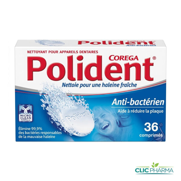 POLIDENT COREGA NETTOYANT POUR APPAREILS DENTAIRES (36 COMPRIMES)
