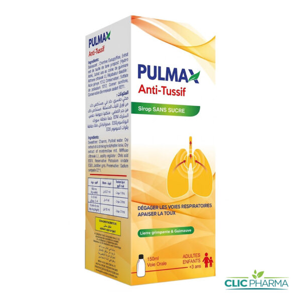 PULMAX SIROP TOUX MIXTE SANS SUCRE 150ML