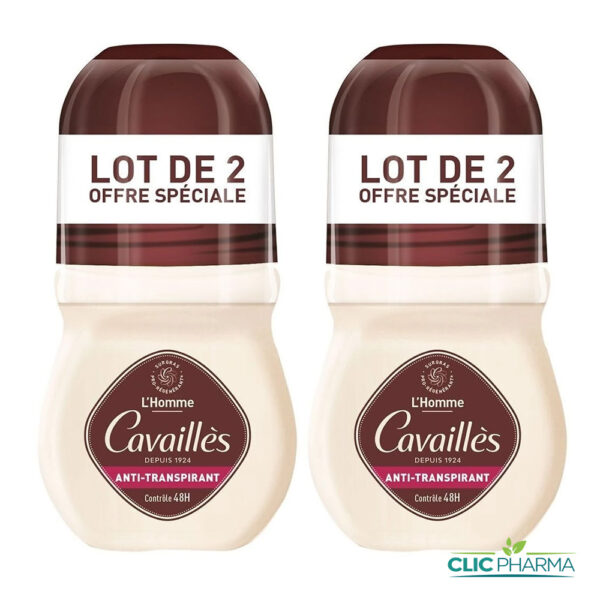 ROGE CAVAILLES DEODORANT ANTI-TRANSPIRANT HOMME ROLL-ON 50ML LOT DE 2