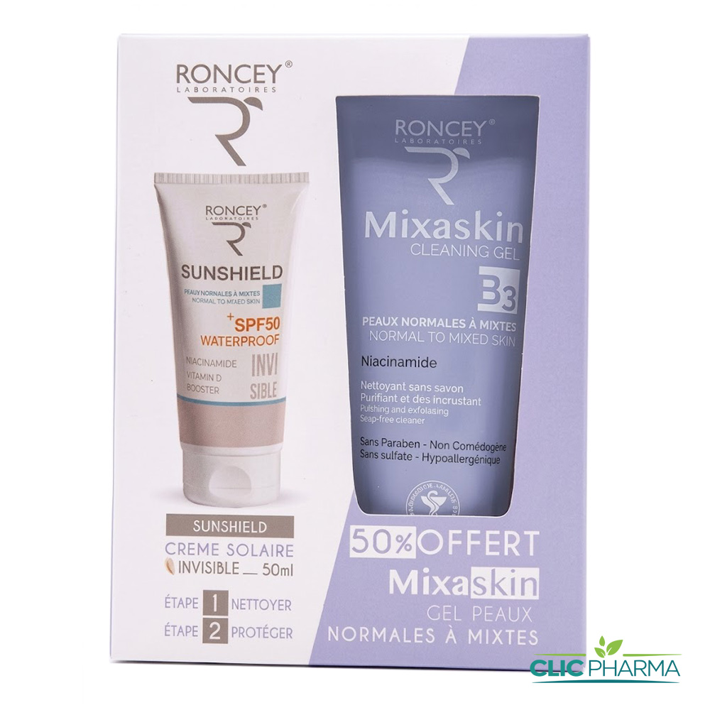 RONCEY COFFRET(MIXASKIN GEL NETT B3 PMN 200ML+SUNSHIELD INV SPF50+ PNM 50ML)