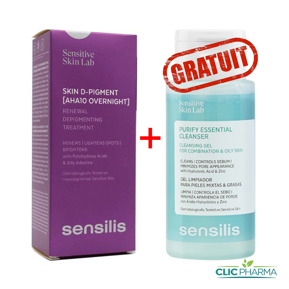 SENSILIS PACK (SKIN D PIGMENT AHA10 SOIN 30ML +PURIFY 100ML GRAT