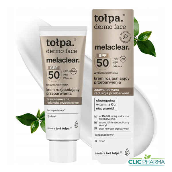 TOLPA DERMO FACE MELACLEAR CREME JOUR ECLAIRCISSANTE ANTI-TACHES SPF50 40ML