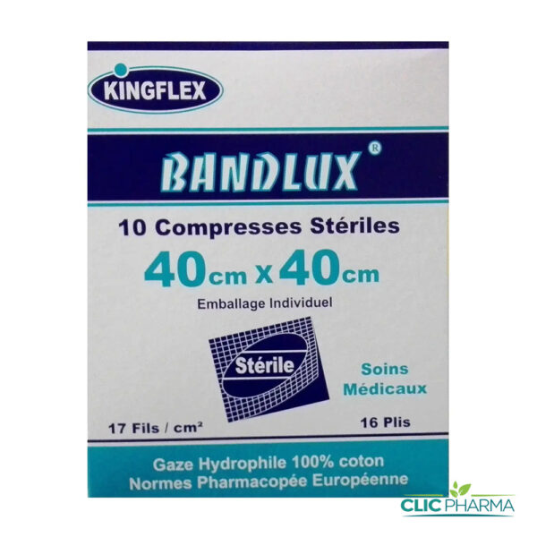 BANDLUX 10 COMPRESSES STERILES 40 X 40CM