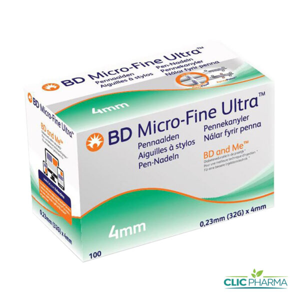 BD MICRO FINE PLUS AIGUILLES POUR STYLO 32G 4MM (BOITE DE 100)