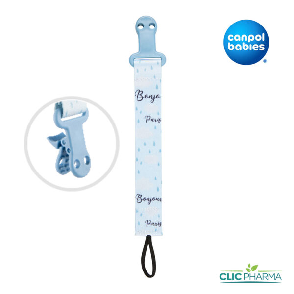 CANPOL BABIES ATTACHE SUCETTE BONJOUR PARIS BLEU 0M+ (REF: 51/026)