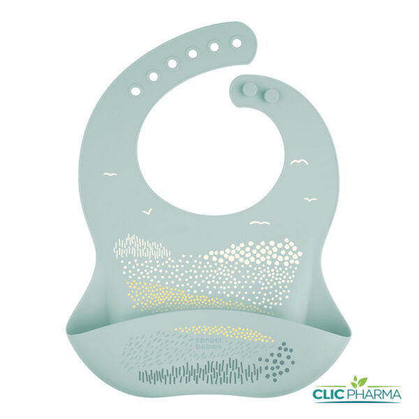 CANPOL BABIES BAVOIR SILICONE AVEC POCHE VERT (REF: 51/030)