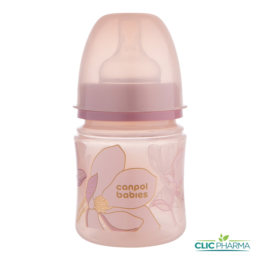 CANPOL BABIES BIB ANTI-COLIC COL LARGE ROSE 120ML 35 239